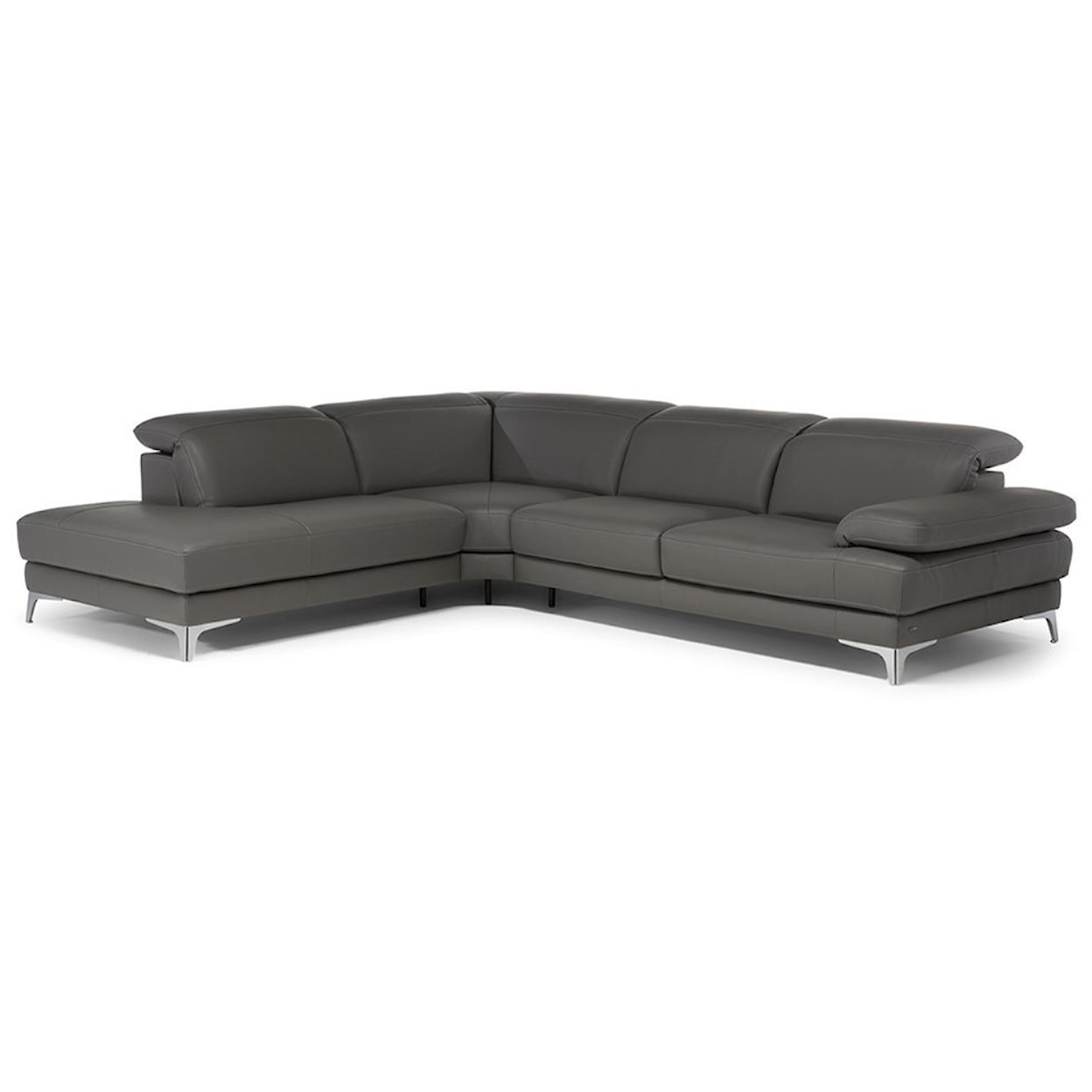 Natuzzi Editions 100% Italian Leather 3 Piece Sectional with LAF Chaise