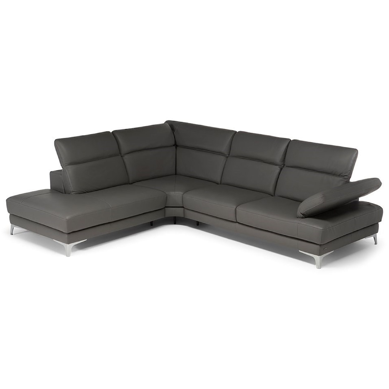 Natuzzi Editions 100% Italian Leather 3 Piece Sectional with LAF Chaise