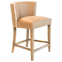 Charlie Counter Stool Natural / Camel Faux Leather with Sherling Welt