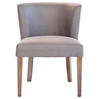 Charlie Dining Chair Natural / Grey Faux Leather with Sherling Welt - KD