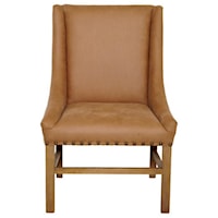 Josh Arm Chair Natural / Camel Faux Leather with Shearling Welt