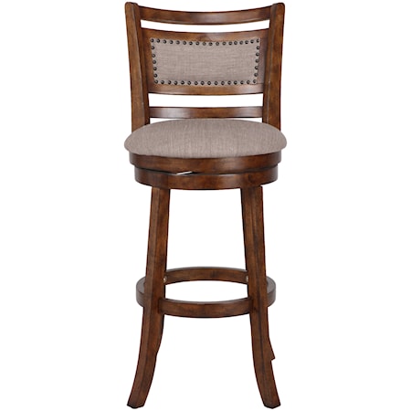 Casual Upholstered Bar Stool with Nailhead Trim