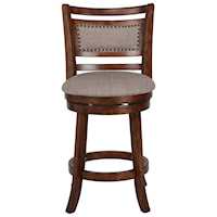 Casual Upholstered Counter Height Stool with Nailhead Trim