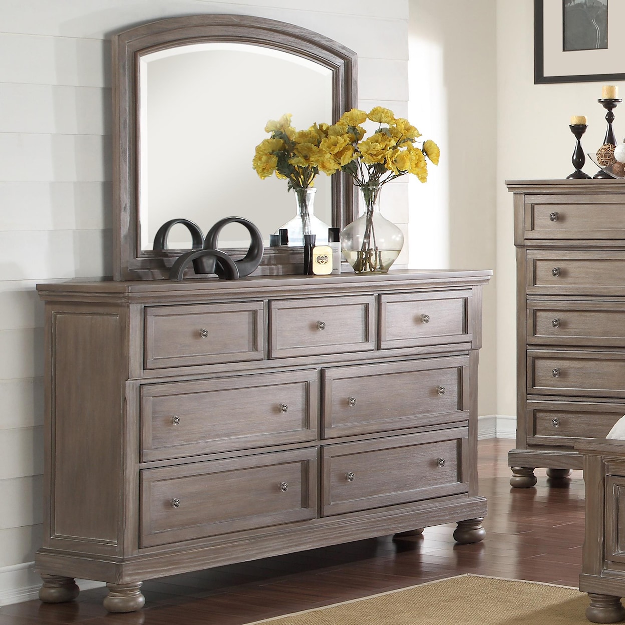 New Classic Furniture Allegra Dresser & Mirror Set