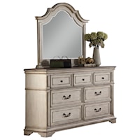 Relaxed Vintage 7-Drawer Dresser and Mirror Set