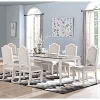 Relaxed Vintage 7-Piece Table and Chair Set with Table Leaf