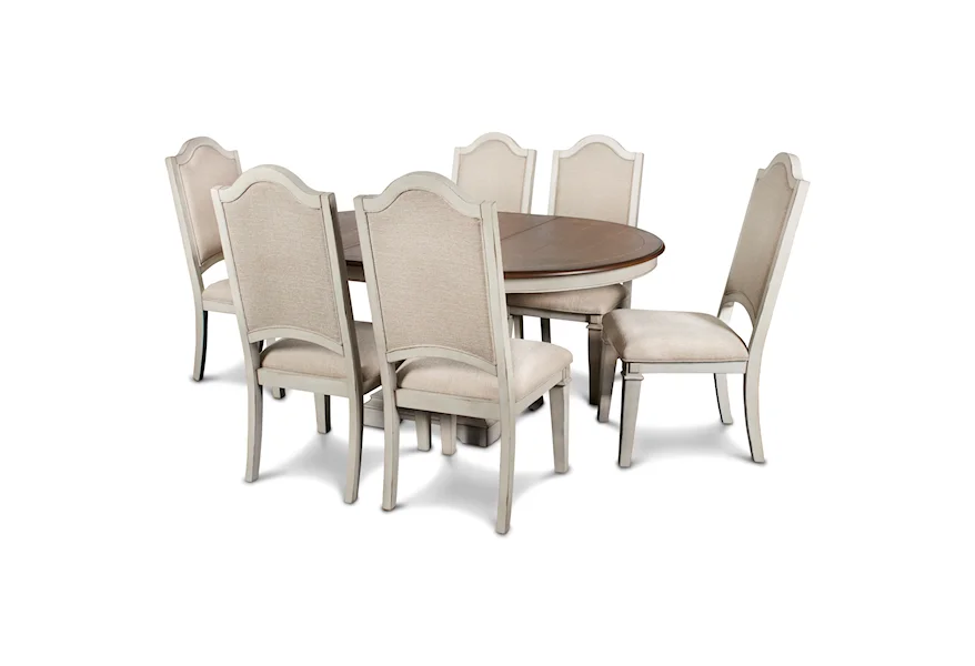 Anastasia 7-Piece Table and Chair Set by New Classic at A1 Furniture & Mattress