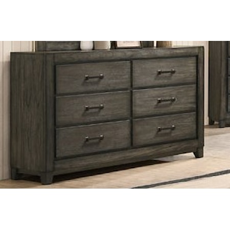 Casual 6-Drawer Dresser with Felt-Lined Top Drawers
