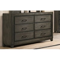 Casual 6-Drawer Dresser with Felt-Lined Top Drawers