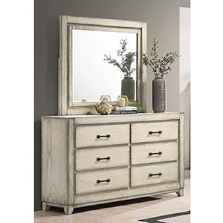 Dresser and Mirror Set