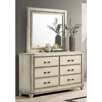 Dresser and Mirror Set