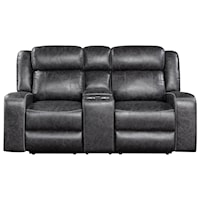 Casual Dual Recliner Console Loveseat