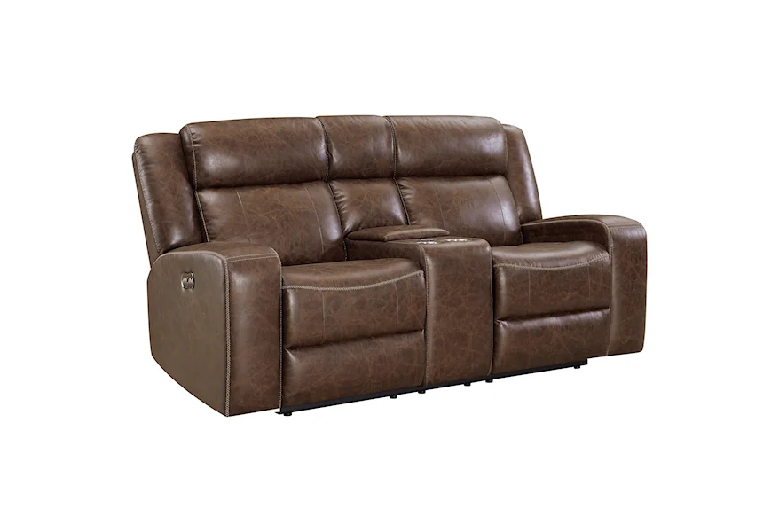 Atticus Dual Recliner Console Loveseat by New Classic at Arwood's Furniture