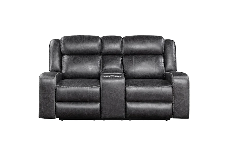 Atticus Power Reclining Console Loveseat by New Classic at A1 Furniture & Mattress