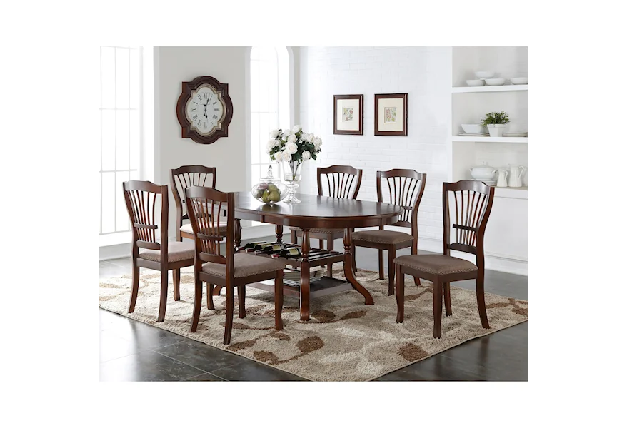 Bixby 7 Piece Dining Table Set by New Classic at Z & R Furniture