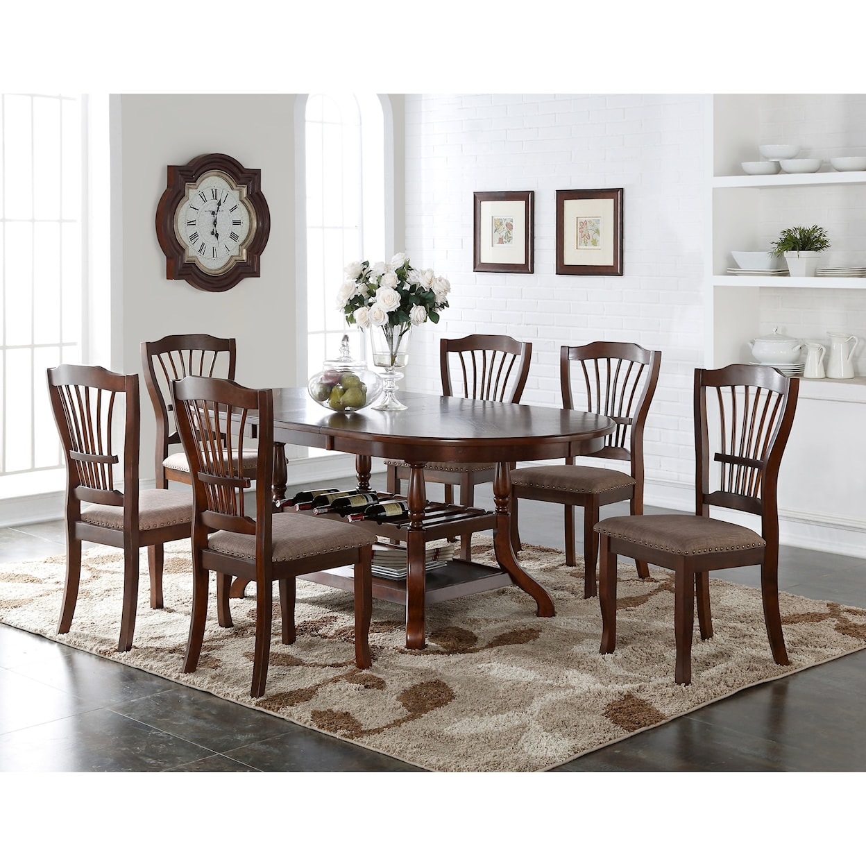 New Classic Furniture Bixby 7 Piece Dining Table Set