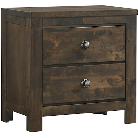 Modern Rustic Nightstand with Velvet-Lined Drawer