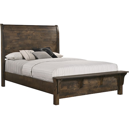 Modern Rustic California King Platform Bed with Bench