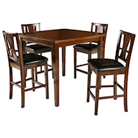 Transitional 5-Piece Counter Table and Chair Set
