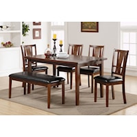 6 Piece Dining Set with Bench
