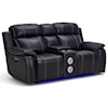 New Classic Fusion FUSION EBONY POWER | CONSOLE LOVESEAT WITH S
