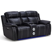 Power Reclining Console Loveseat with Speaker and Cup Holders