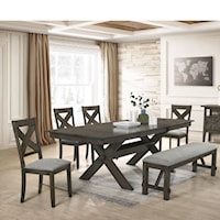 Farmhouse Table & Chair Set with Bench