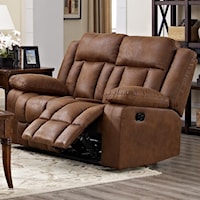 Casual Power Reclining Loveseat with Full Chaise Cushions