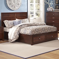 King Low-Profile Bed with Storage Footboard
