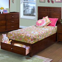 Twin Low-Profile Bed with Storage Footboard