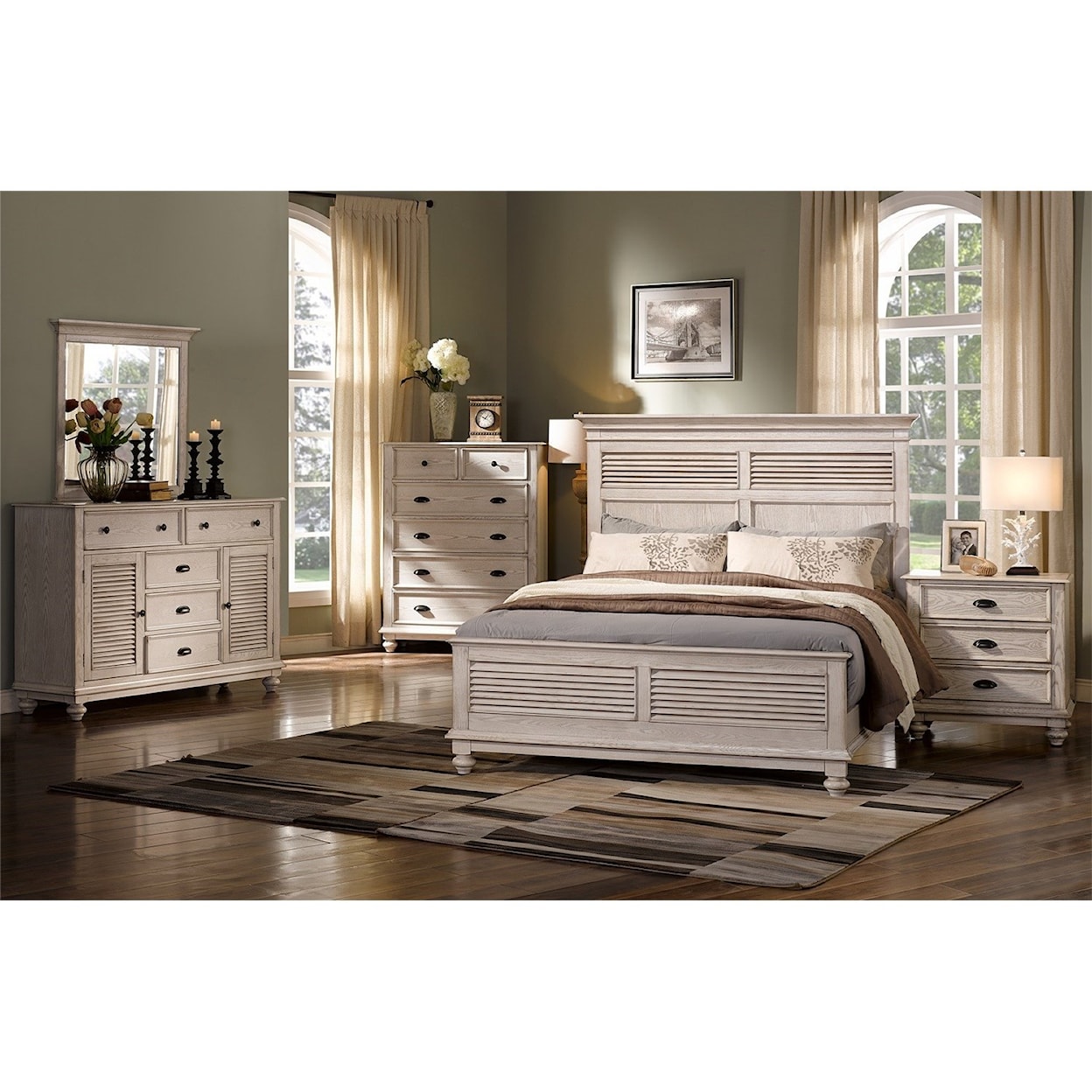 New Classic Lakeport King Headboard and Footboard Bed