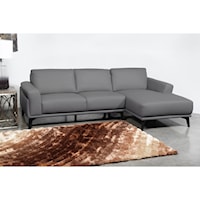 Contemporary 3-Seat Chaise Sectional with RAF Chaise