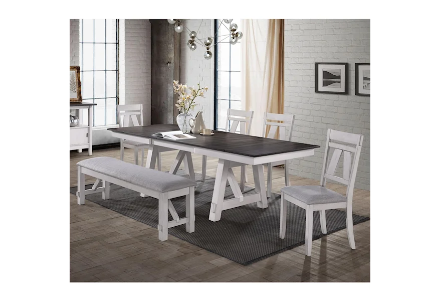 Maisie Table & Chair Set with Bench by New Classic at Dream Home Interiors