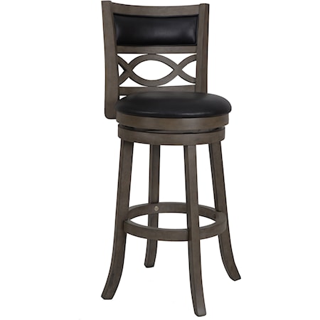 MANNY GREY AND BLACK 30" SWIVEL | STOOL