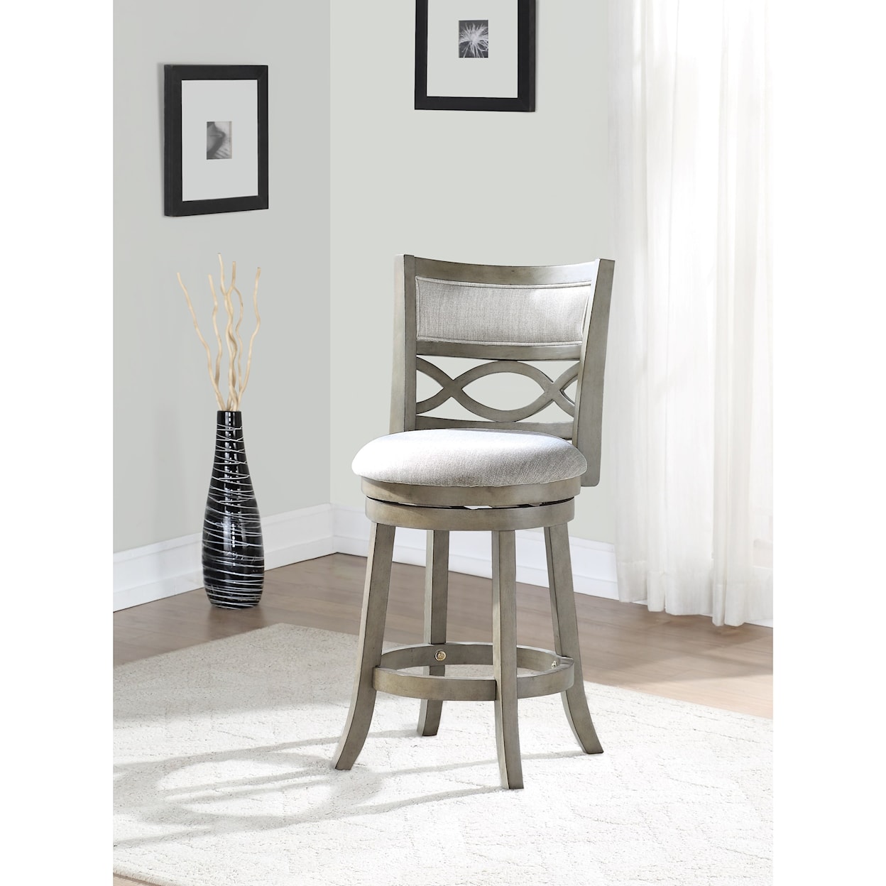 New Classic Furniture Manchester 24" Counter Stool with Fabric Seat