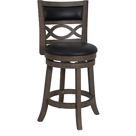 MANNY GREY AND BLACK 24" SWIVEL | STOOL