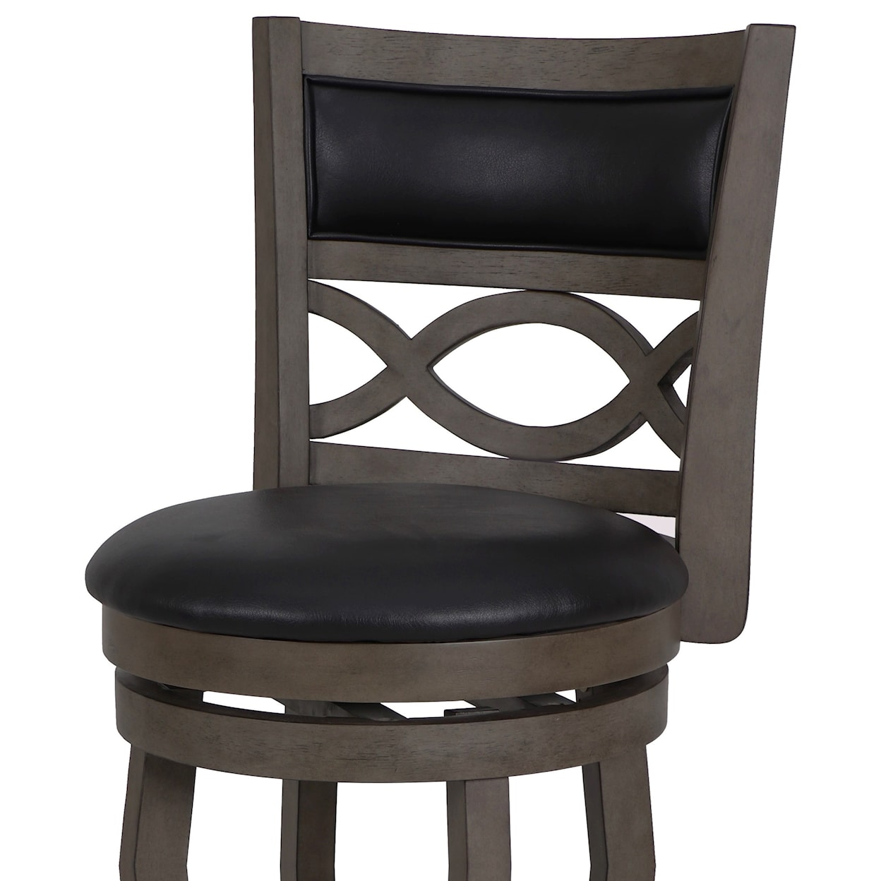 New Classic Manny MANNY GREY AND BLACK 24" SWIVEL | STOOL