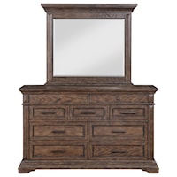 Traditional Dresser and Mirror Set