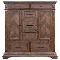 Traditional Chest with Doors with Velvet-Lined Drawers