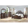 New Classic Maximus King Poster Bed with Upholstered Headboard