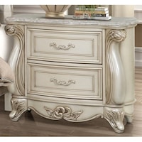 Traditional Nightstand with Marble Top