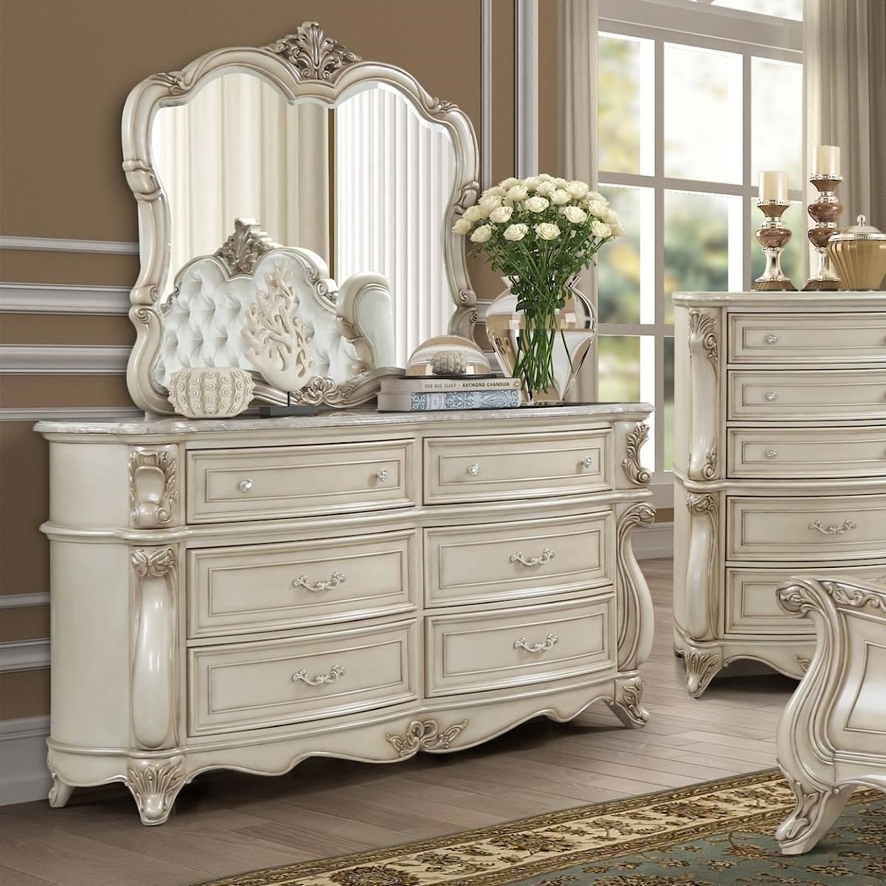 New Classic Furniture Monique Dresser & Mirror Set