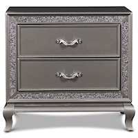 Glam Nightstand with Felt-Lined Top Drawer