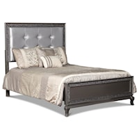 Glam Full Panel Bed with Button Tufting
