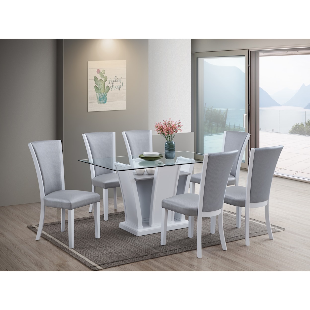 New Classic Platina 7-Piece Table and Chair Set