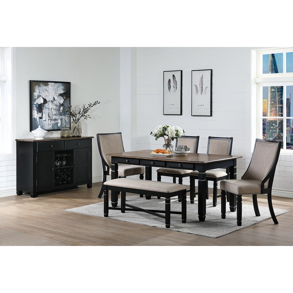 New Classic Furniture Prairie Point Dining Room Group