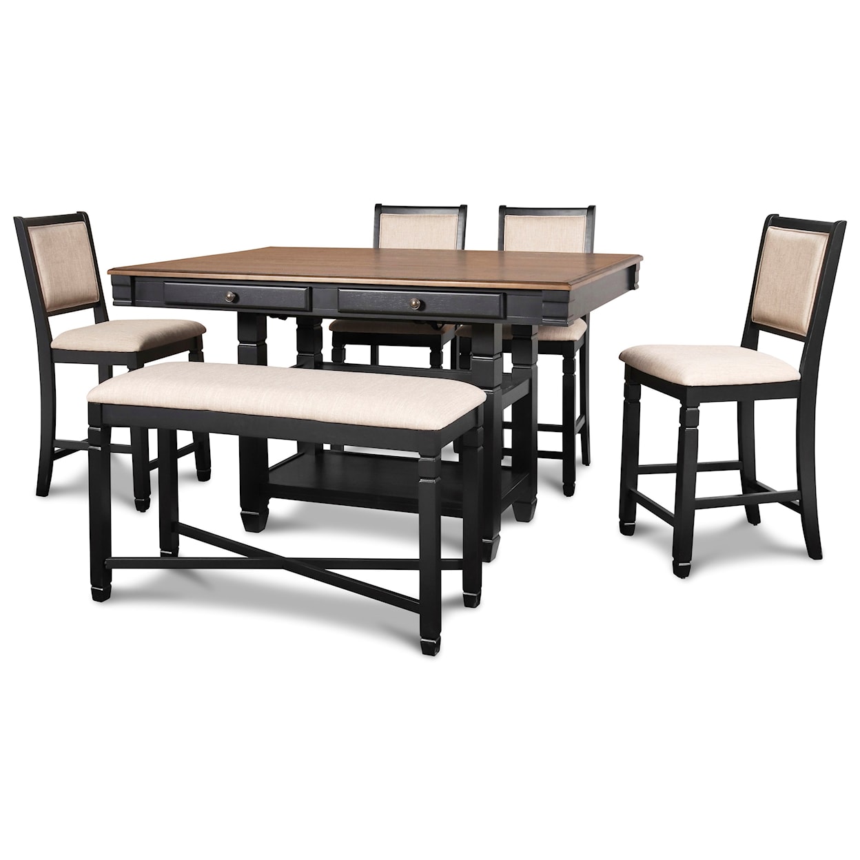 New Classic Prairie Point Table & Chair Set with Bench