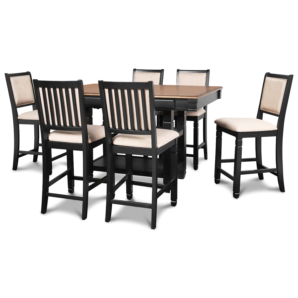 New Classic Furniture Prairie Point 7-Piece Table and Chair Set