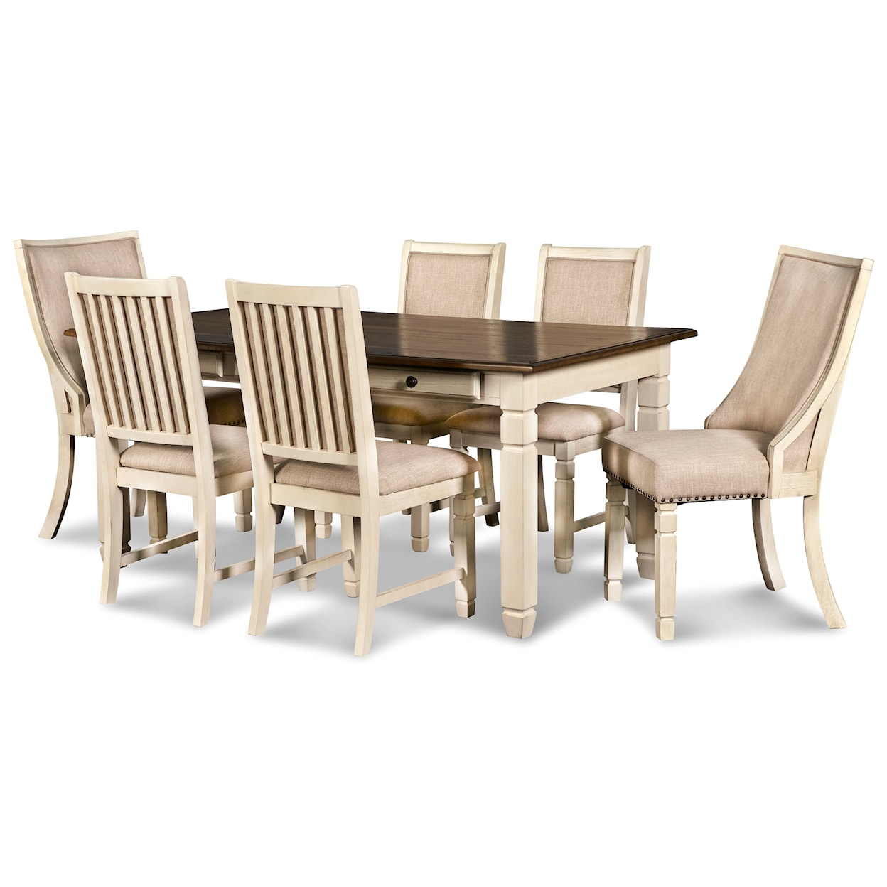 New Classic Furniture Prairie Point 7-Piece Table and Chair Set