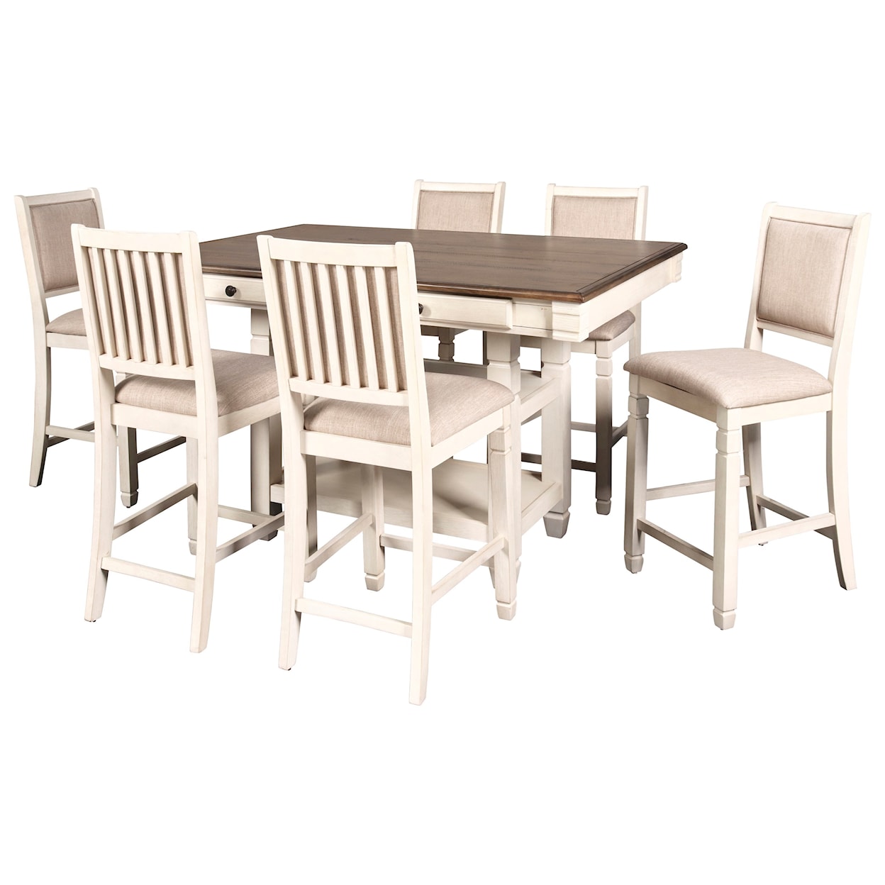 New Classic Furniture Prairie Point 7-Piece Table and Chair Set
